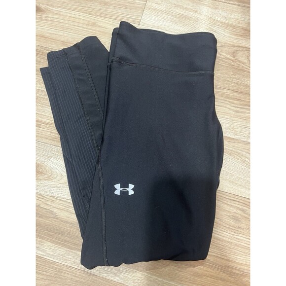 Under Armour Leggings Womens XL Black HeatGear Compression  Leggings Mesh Panels - Picture 1 of 7